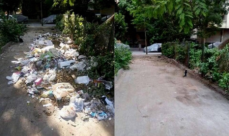 before and after cleaning street egypt