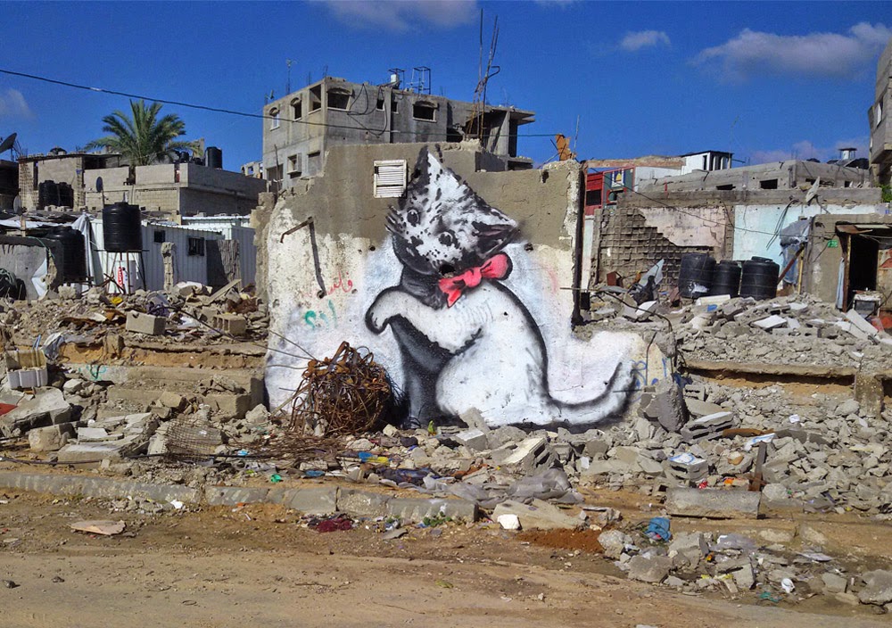 Banksy Releases New Gaza Graffiti Series