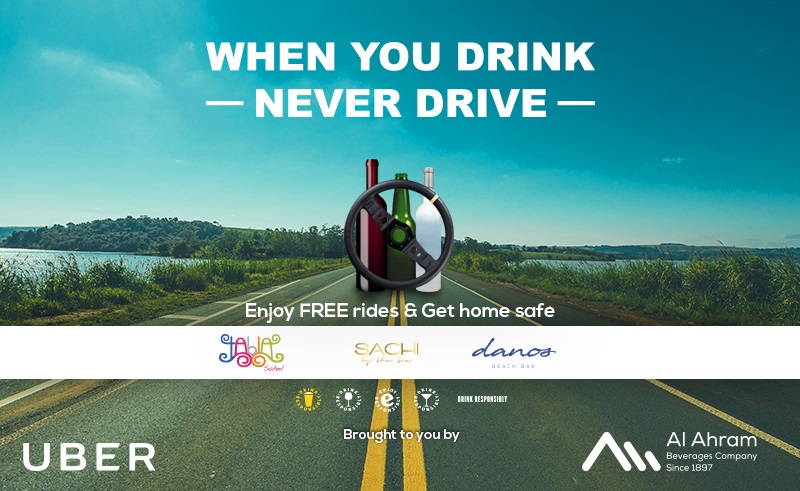 Al Ahram Beverages Teams Up with UBER and Give Free Rides in Sahel to Stop Drinking and Driving